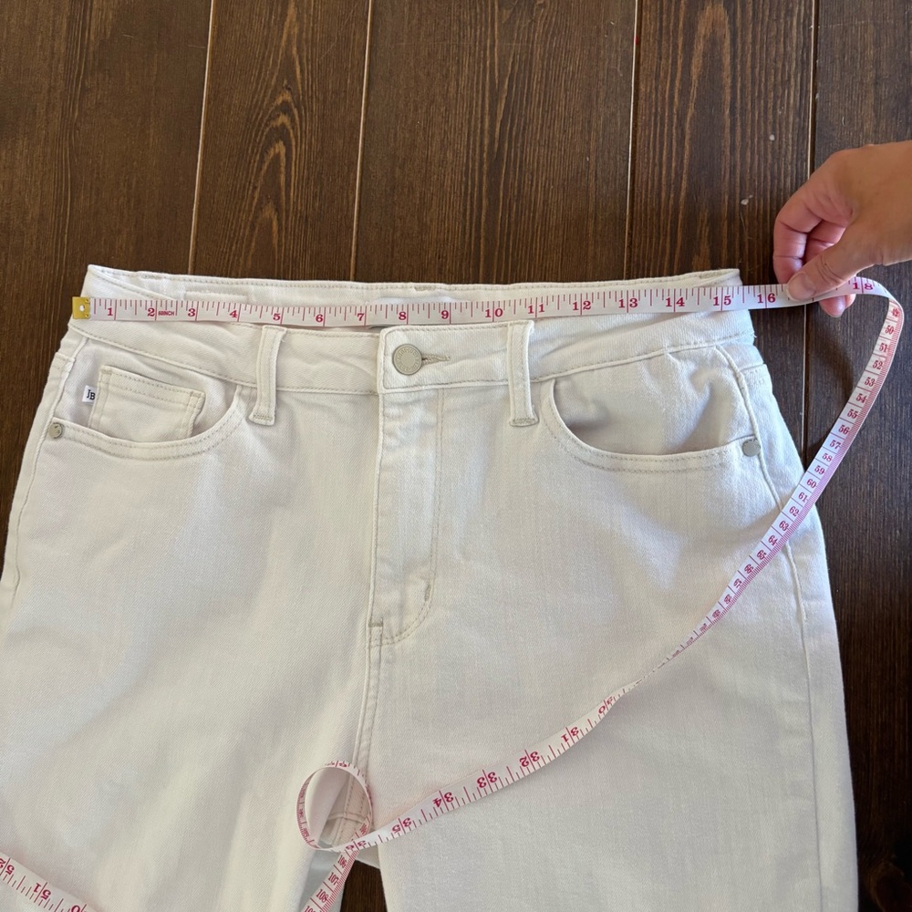 Judy Blue White Double Cuff Boyfriend Jeans Size 29, High Rise Comfort Stretch - Picture 15 of 16